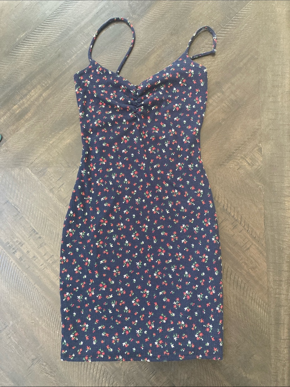 Windsor Navy Floral Spaghetti-Strap Mini Dress
